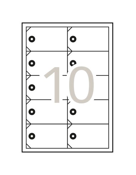 Apli Pack de 100 Étiquettes Colgantes Imprimibles 98x57mm - 10 Feuilles x 10 Étiquettes - Cartulina Microperforada de 200g/m² - 