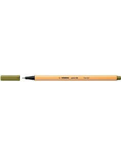 Stabilo Point 88 Feutre de Pointe Fina de Fibre - Trait de 0.4 mm - Encre Avec Base de Eau - Couleur Vert Barro