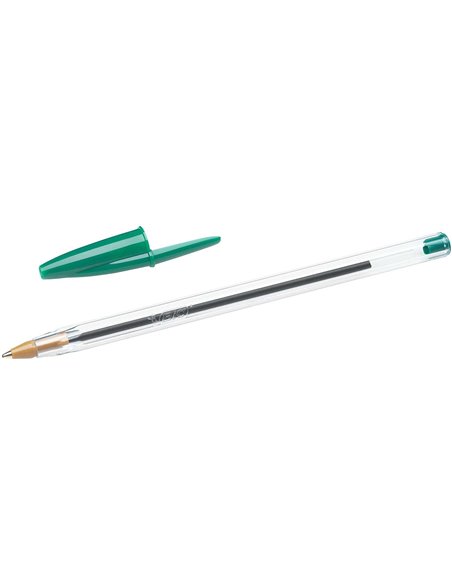 Bic Cristal Original Stylo à bille de bola - Pointe ronde de 1.0mm - Trait 0.4mm - Encre Avec Base de Aceite - Couleur Vert