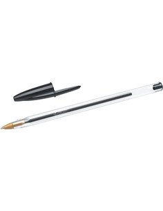 Bic Cristal Original Stylo à bille de bola - Pointe ronde de 1.0mm - Trait 0.4mm - Encre Avec Base de Aceite - Couleur Noir