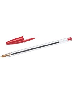 Bic Cristal Original Stylo à bille de bola - Pointe ronde de 1.0mm - Trait 0.4mm - Encre Avec Base de Aceite - Couleur Rouge