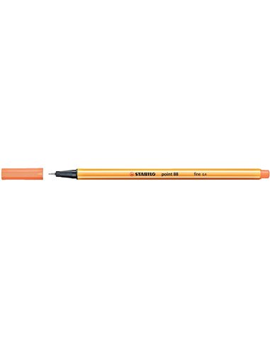 Stabilo Point 88 Feutre de Pointe Fina de Fibre - Trait de 0.4 mm - Encre Avec Base de Eau - Couleur Albaricoque
