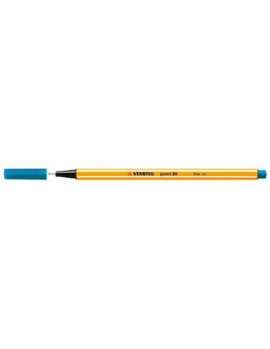 Stabilo Point 88 Feutre de Pointe Fina de Fibre - Trait de 0.4 mm - Encre Avec Base de Eau - Couleur Bleu Turquoise