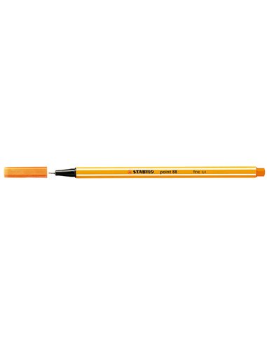 Stabilo Point 88 Feutre de Pointe Fina de Fibre - Trait de 0.4 mm - Encre Avec Base de Eau - Couleur Orange