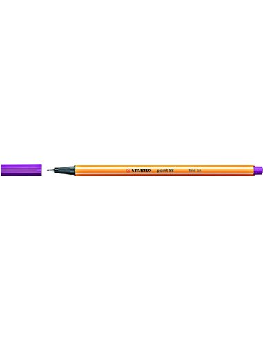 Stabilo Point 88 Feutre de Pointe Fina de Fibre - Trait de 0.4 mm - Encre Avec Base de Eau - Couleur Lila