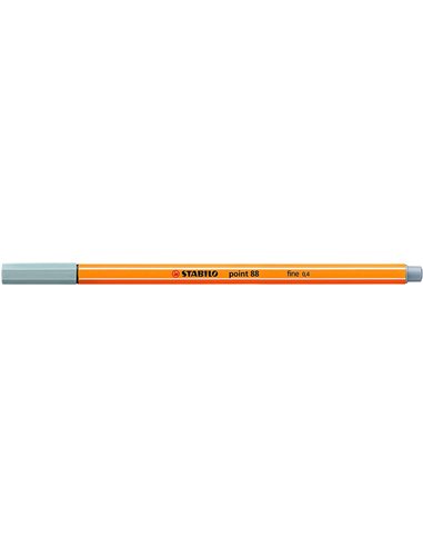 Stabilo Point 88 Feutre de Pointe Fina de Fibre - Trait de 0.4 mm - Encre Avec Base de Eau - Couleur Gris Medio
