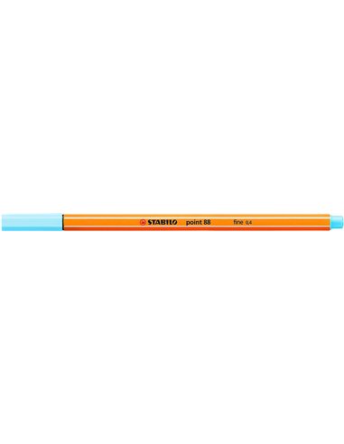 Stabilo Point 88 Feutre de Pointe Fina de Fibre - Trait de 0.4 mm - Encre Avec Base de Eau - Couleur Bleu Hielo