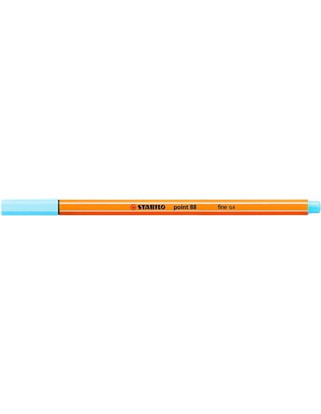 Stabilo Point 88 Feutre de Pointe Fina de Fibre - Trait de 0.4 mm - Encre Avec Base de Eau - Couleur Bleu Hielo