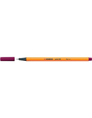 Stabilo Point 88 Feutre de Pointe Fina de Fibre - Trait de 0.4 mm - Encre Avec Base de Eau - Couleur Purpura