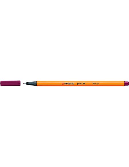 Stabilo Point 88 Feutre de Pointe Fina de Fibre - Trait de 0.4 mm - Encre Avec Base de Eau - Couleur Purpura