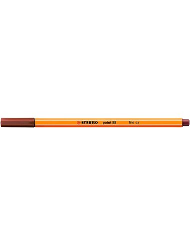 Stabilo Point 88 Feutre de Pointe Fina de Fibre - Trait de 0.4 mm - Encre Avec Base de Eau - Couleur Sanguina