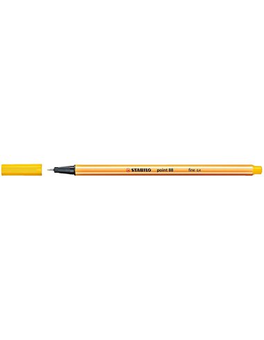 Stabilo Point 88 Feutre de Pointe Fina de Fibre - Trait de 0.4 mm - Encre Avec Base de Eau - Couleur Jaune