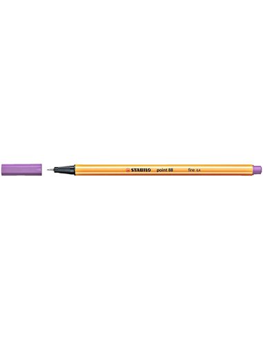 Stabilo Point 88 Feutre de Pointe Fina de Fibre - Trait de 0.4 mm - Encre Avec Base de Eau - Couleur Lila Clair