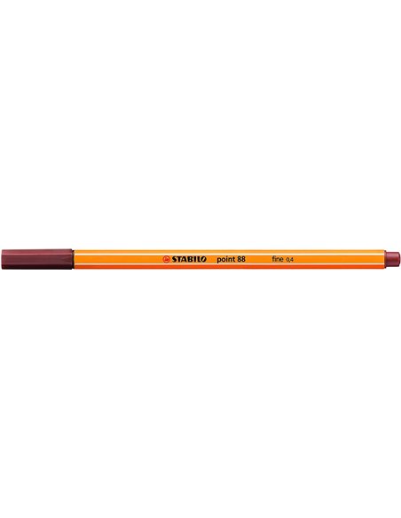 Stabilo Point 88 Feutre de Pointe Fina de Fibre - Trait de 0.4 mm - Encre Avec Base de Eau - Couleur Siena