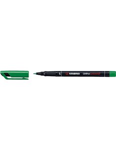 Stabilo OHPen Feutre Permanent - Pointe Superfina - Trait de 0.4mm - Agarre Antidérapant - Tapon Ventilado - Couleur Vert