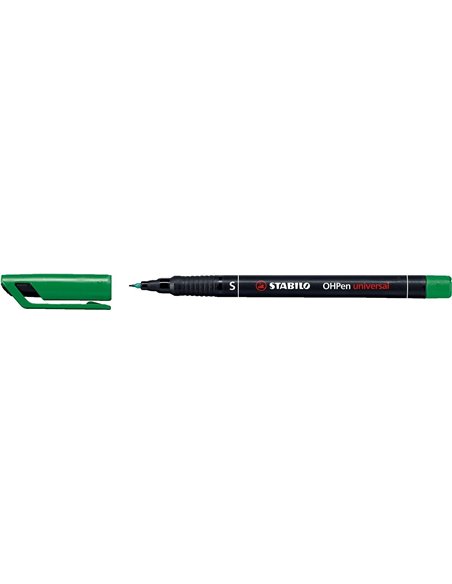 Stabilo OHPen Feutre Permanent - Pointe Superfina - Trait de 0.4mm - Agarre Antidérapant - Tapon Ventilado - Couleur Vert