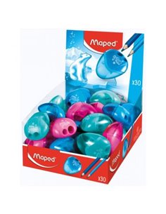 Maped I-Gloo Sacapuntas de 1 Orificio Avec Deposito de Gran Capacité - Forma Ergonomica - Couleurs assorties