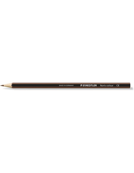 Staedtler Noris Colour 185 Crayon Hexagonal de Couleur - Resistencia à la Rotura - Material Wopex - Couleur Siena Tostada