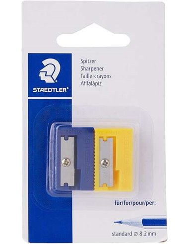 Staedtler Pack de 2 Sacapuntas de Plastico - Angulo de Afilado 23º - 1 Agujero