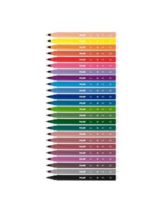 Milan Pack de 24 Feutres - Pointe Fina de 2mm - Encre al Eau - Lavable - Couleurs assorties