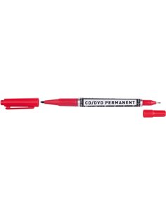 Molin Feutre Permanent Pour CD, DVD - Double Pointe 0.4 et 1mm - Encre Permanent Avec Base Alcohol - Couleur Rouge