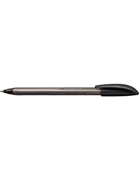 Staedtler Ball 4320 M Stylo à bille Pointe de Bola 1mm - Escritura Doux - Corps Triangular - Couleur Noir