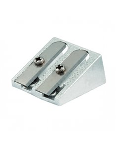 Faibo Afilalapiz Metalico de 2 Orificios Pour Lapices de Jusqu'à 10mm - Forma de Cuña - Couleur Aluminium
