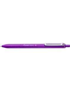 Pentel iZee Stylo à bille de Bola Retractil - Pointe 0.7mm - Trait 0.35mm - Clip de Metal - Couleur Violet