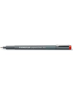Staedtler Pigment Liner 308 Feutre Calibrado - Trait 0.3mm - Séchage rapide - Couleur Rouge