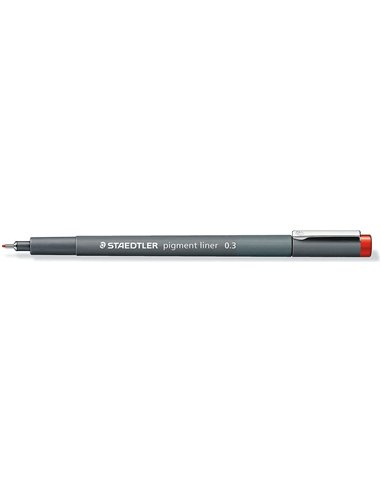 Staedtler Pigment Liner 308 Feutre Calibrado - Trait 0.3mm - Séchage rapide - Couleur Rouge