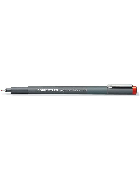 Staedtler Pigment Liner 308 Feutre Calibrado - Trait 0.3mm - Séchage rapide - Couleur Rouge