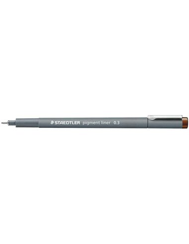 Staedtler Pigment Liner 308 Feutre Calibrado - Trait 0.3mm - Séchage rapide - Couleur Marron