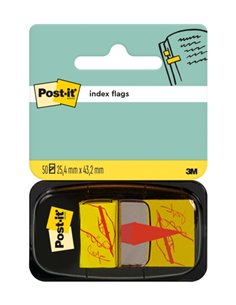 Post-It Index Dispensador Avec 50 Marcadores de Indice Reposicionables Avec Flecha Indicativa Firmar Aqui - Forma Rectangulaire 
