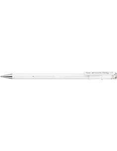 Pentel Hybrid Milky Stylo à bille de Bola - Pointe Fina 0.8mm - Trait 0.4mm - Encre de Gel Opaca - Couleur Blanc Pastel
