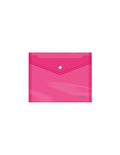 Dohe Sobre Portadocumentos A5 - Fermeture de Broche - Polipropileno Cristal Transparent 150 Micras - Couleur Rose