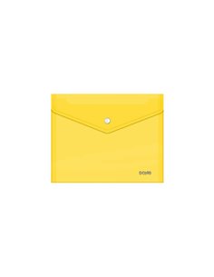 Dohe Sobre Portadocumentos A5 - Fermeture de Broche - Polipropileno Cristal Transparent 150 Micras - Couleur Jaune