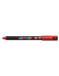Posca PC-1MR Marqueur de Pintura - Pointe Roller de Fibre 0.7mm - Encre Pigmentada Base al Eau - Résistant à la Luz - Couleur Ro