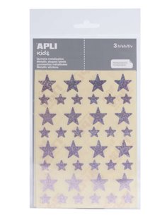 Apli Gomets Estrella Holograficos - Taille 12.5mm et 19.5mm - Adhésif permanent - 120 Gomets Par Sac - Desarrollo de Habilidades