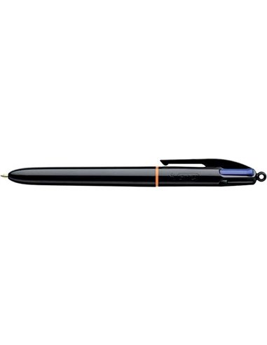 Bic 4 Colours Pro Stylo à bille de Bola Retractil - Pointe de 1mm - Trait de 0.4mm - Encre Avec Base de Aceite - Corps Noir - 4 