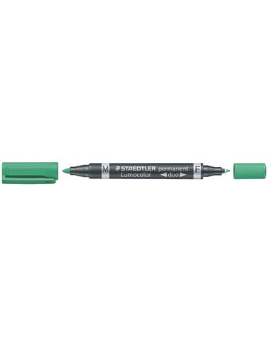 Staedtler Lumocolor 348 Feutre Permanent de Double Pointe - Séchage rapide - Couleur Vert