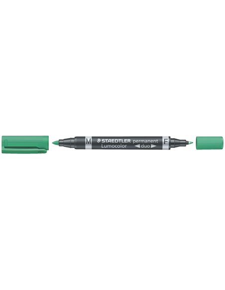 Staedtler Lumocolor 348 Feutre Permanent de Double Pointe - Séchage rapide - Couleur Vert