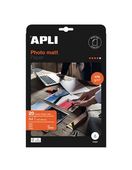 Apli Papier Fotografico Matt A4 170g 20 Feuilles
