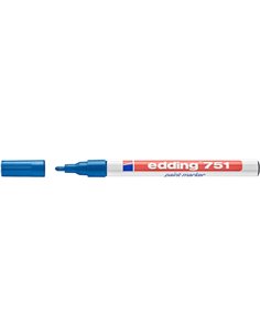 Edding 751 Feutre Permanent - Pointe Ronde - Trait entre 1 et 2 mm. - Encre Opaca - Séchage rapide - Couleur Bleu