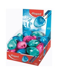 Maped I-Gloo Sacapuntas de 2 Orificios Avec Deposito de Gran Capacité - Forma Ergonomica - Couleurs assorties