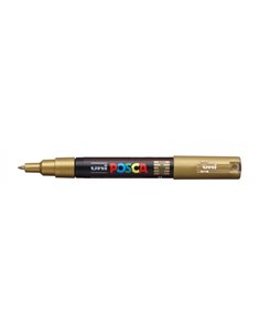 Posca PC-1M Marqueur de Pintura - Pointe de Polyester Conica 0.7mm - Encre Base al Eau - Résistant à la Luz - Couleur Oro