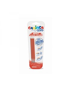 Carioca Oops Pack de 3 Recambios Pour Stylo à bille Borrable - Encre Termo Sensible - Pointe de 0.7mm - Compatibles Avec Stylo à