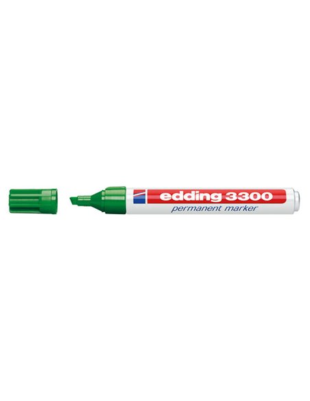 Edding 3300 Feutre Permanent - Pointe Biselada - Trait entre 1 et 5 mm. - Encre Casi Inodora - Séchage rapide - Couleur Vert