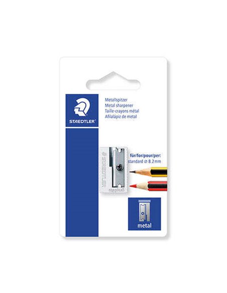 Staedtler 510 10 Sacapuntas Metalico Avec Cuchilla de Metal - Angulo de Afilado de 23° - 1 Agujero