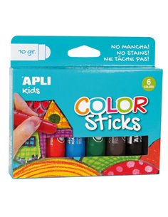 Apli Couleur Sticks Pack Avec 6 Temperas Solidas de 10g - Acabado Satinado Sans Necesidad de Barniz - Séchage rapide en Menos de