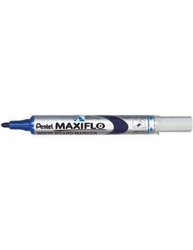 Pentel Maxiflo Feutre Pour Tableau Blanca - Regulacion du Flujo de Encre - Pointe de Bala - Ancho de Linea 2mm - 50% de Material